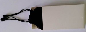slim powerbank in velvet pouch in white gift box