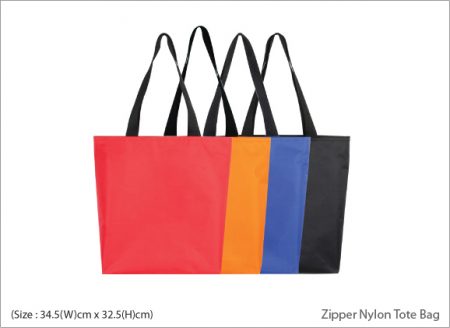 Zipper Nylon Tote Bag