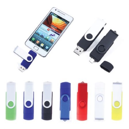 OTG USB for Android Mobile & PC (2 in 1 swivel USB)