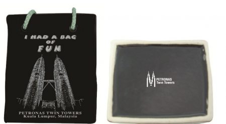 Ceramic Pen Holder With Silver Printing