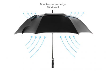 30'' Double Layer Golf Umbrella - Black