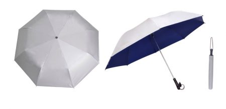 Two fold golf umbrella 28inch-silver/royal blue