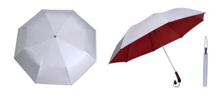 Two fold golf umbrella 28inch-silver/red