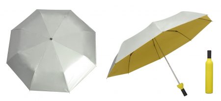 21" silver coated bottle umbrella-yellow
