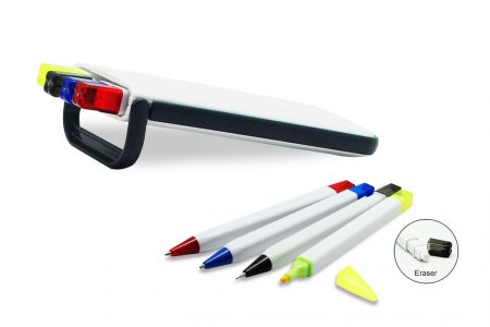 5 in 1 Pens, Mechanical Pencil, Eraser & Highlighter Set