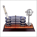 Wooden Acrylic Pen Holder with Clock 7103