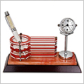 Wooden Acrylic Pen Holder with Clock 7104