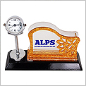 Wooden Acrylic Name Card Holder with Clock 7112