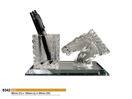 Crystal Desktop Pen holder Horse Head