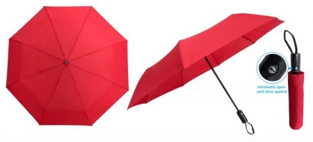 21" 3-fold Auto Open/Close Umbrella-Red