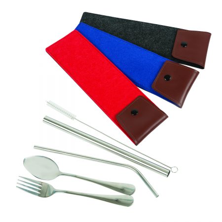 Reusable straw/Stainless Steel 304 Straw + Cutlery Set