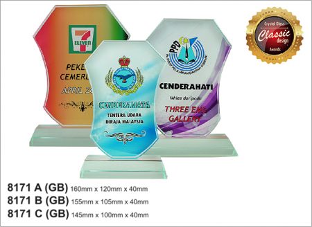Crystal Glass Plaque  8171GB