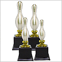 White Silver Bowling Trophy WS6032