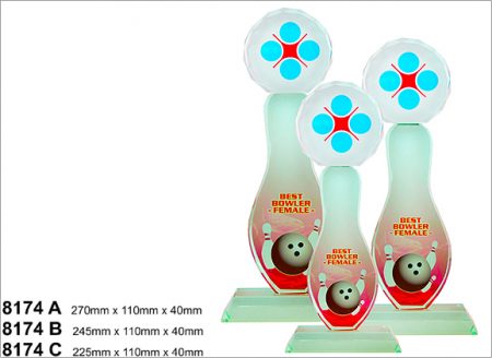 Colour Crystal Bowling Award 8174