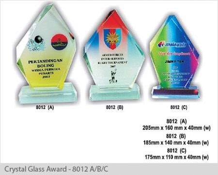 Crystal Glass Plaque 8012