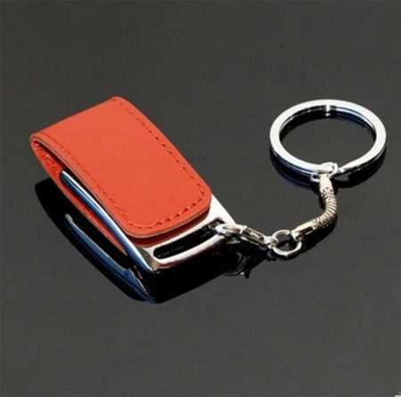 PU Leather Metal Keyholder  USB Flash Drive