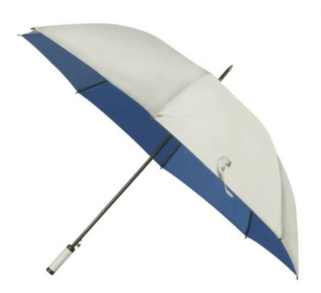 30" Golf Auto Open Umbrella -Silver Coated/ Blue
