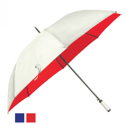 30" Auto Open Golf Umbrella-Silver / Red