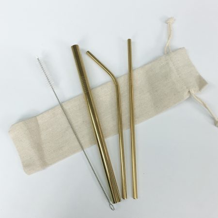 4pc straw set - Gold