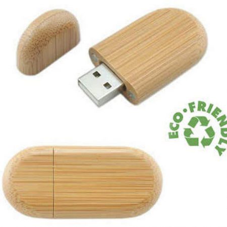 Bamboo USB Flash Drive-Rounded