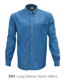 Long Sleeves Denim Shirt-Male