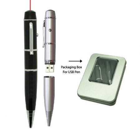 USB Pen with Laser Pointer 16GB With Tin Box(3in-1)