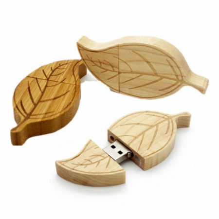 Wood Leaf USB Flash Drive