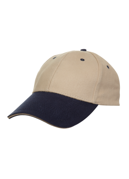 Oren Sport CP0411-Cotton Brush Cap-Khaki/ Navy