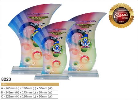 Crystal Glass Plaque 8223