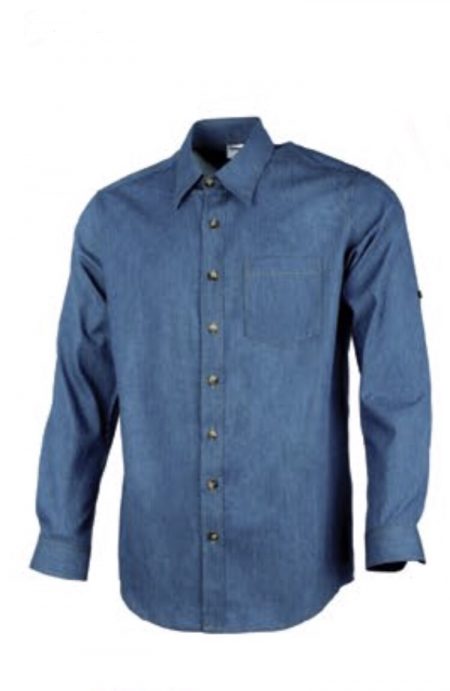 Fine Soft Denim Shirt (Male)-Light Blue