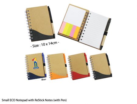 Eco Notepad With Restick Notes (With Pen)-10cm x 14cm