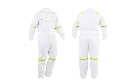 Coverall /Safety Jacket Suit with Reflector - White
