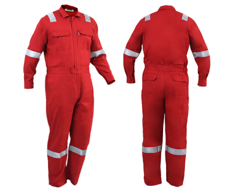 Coverall / Safety Jacket Suit with Reflector - Red