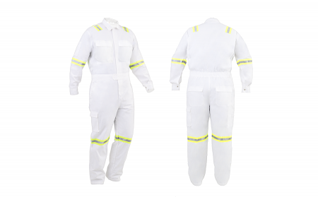 Coverall /Safety Jacket Suit with Reflector - White