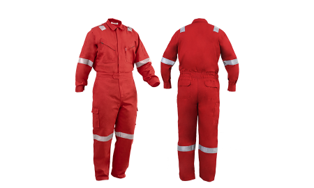 Coverall /Safety Jacket Suit with Reflector - Red