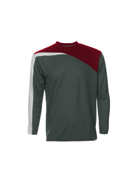 Quick Dry Microfiber Long Sleeve 160g QD5924 - Dark Grey/ Maroon/ White