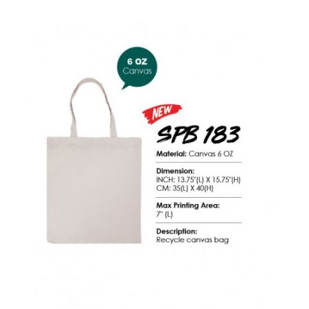 Canvas Bag 6oz. - 13.75in x 15.75in.