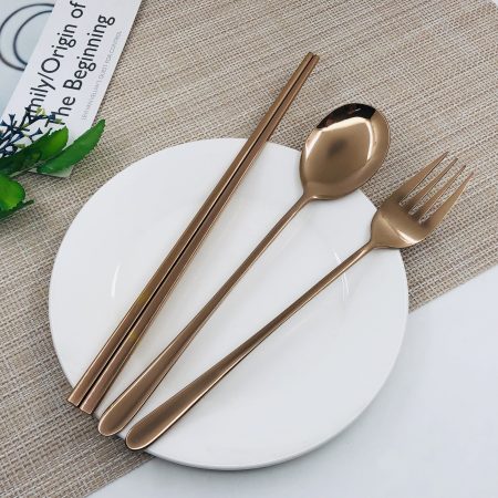 3pcs Cutlery Set (Rose Gold)