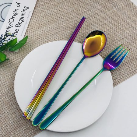 3pcs Cutlery Set (Rainbow)