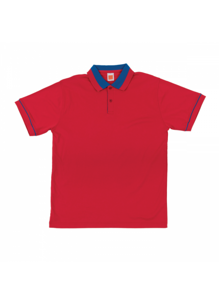Cotton Interlock Polo T-shirt CI12 - Red/ Royal