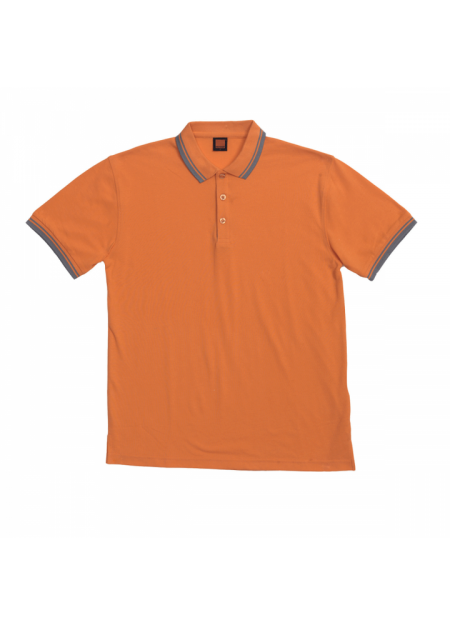 Honeycomb Polo T-shirt OREN SPORT HC1007 230gsm - Orange/ Grey