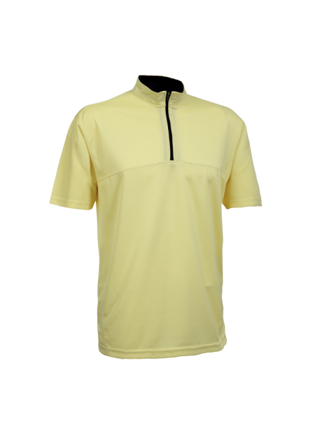 Quick Dry Microfibre With Zip Neck OREN SPORT QD1804 - Light Yellow/ Black