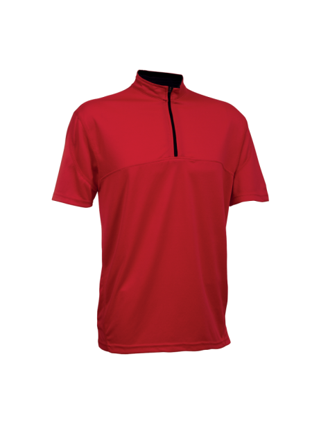 Quick Dry Microfibre With Zip Neck OREN SPORT QD1805 - Red/ Black