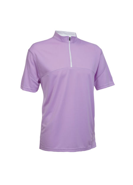 Quick Dry Microfibre With Zip Neck OREN SPORT QD1820 - Lime Purple/ White