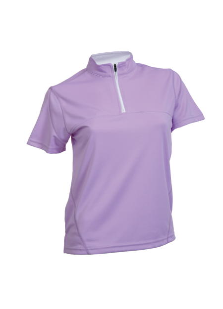 Quick Dry Microfibre With Zip Neck OREN SPORT QD2120 (Female) - Light Purple/ White