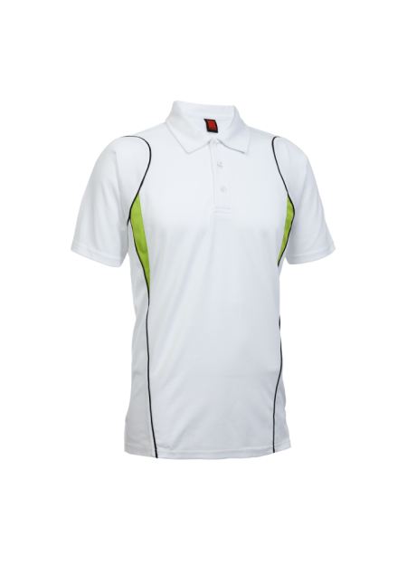 Quick Dry Cotton Microfibre T-shirt OREN SPORT QD2500 - White/ Lime Green