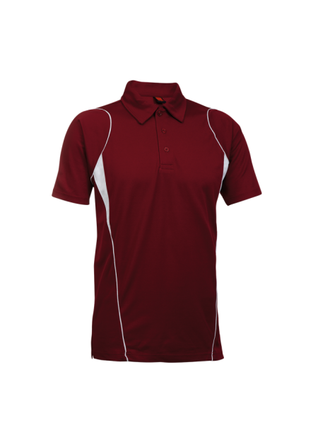 Quick Dry Cotton Microfibre T-shirt OREN SPORT QD2506 - Maroon/ White