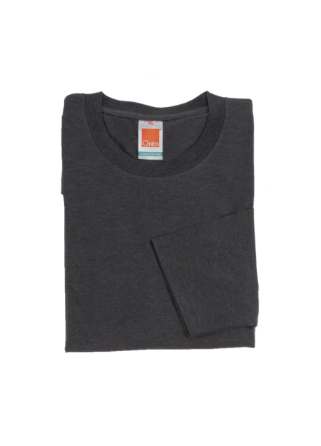 100% Cotton Round Neck Plain T-shirt CT54 - Dark Grey Melange