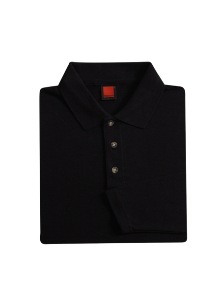 Long Sleeve Honeycomb Plain Collar T-shirt OREN SPORT HC0902 230gsm - Black