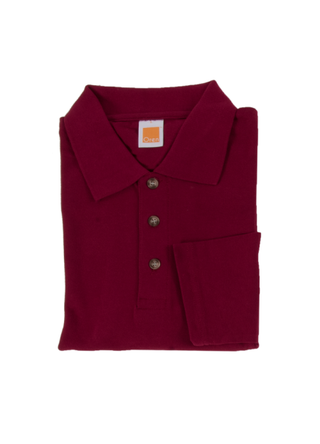 Long Sleeve Honeycomb Plain Collar T-shirt OREN SPORT HC0906 230gsm - Maroon